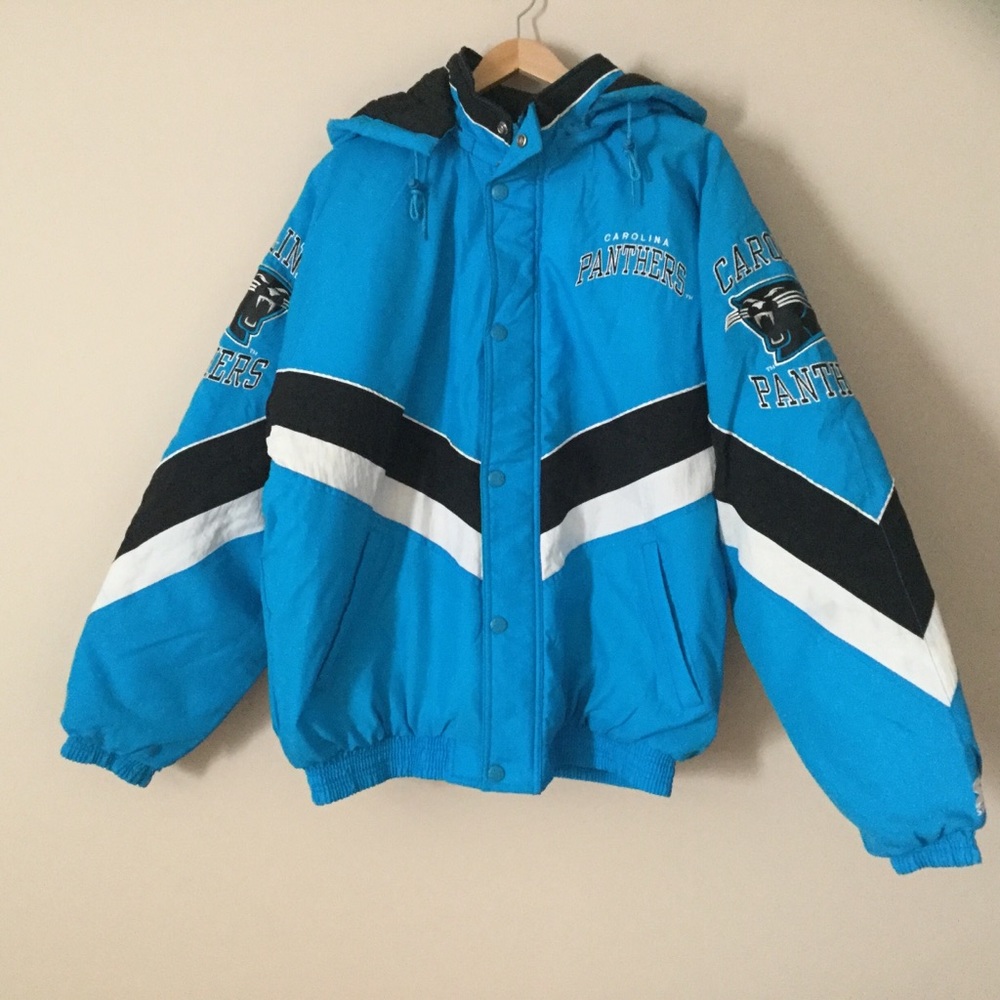 Vintage Men's Starter Pro Line Carolina Panthers NFL Hooded Jacket Coat